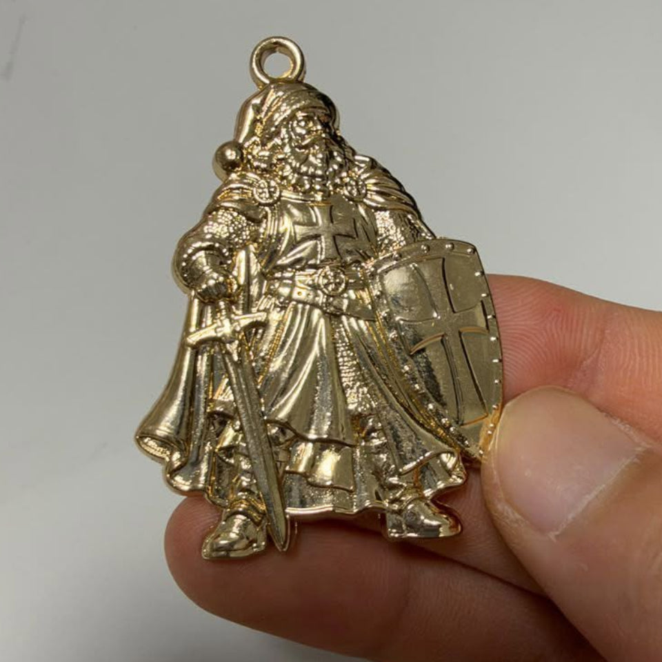 Pre-Order | Templar Santa Christmas Ornament – Knight Templar Keychain, Holiday Pendant, Christmas Gift for Templar Lovers