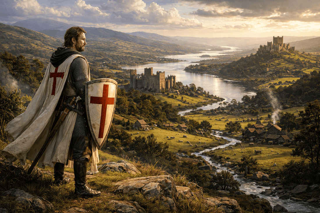 Knights Templar knight overlooking Ireland