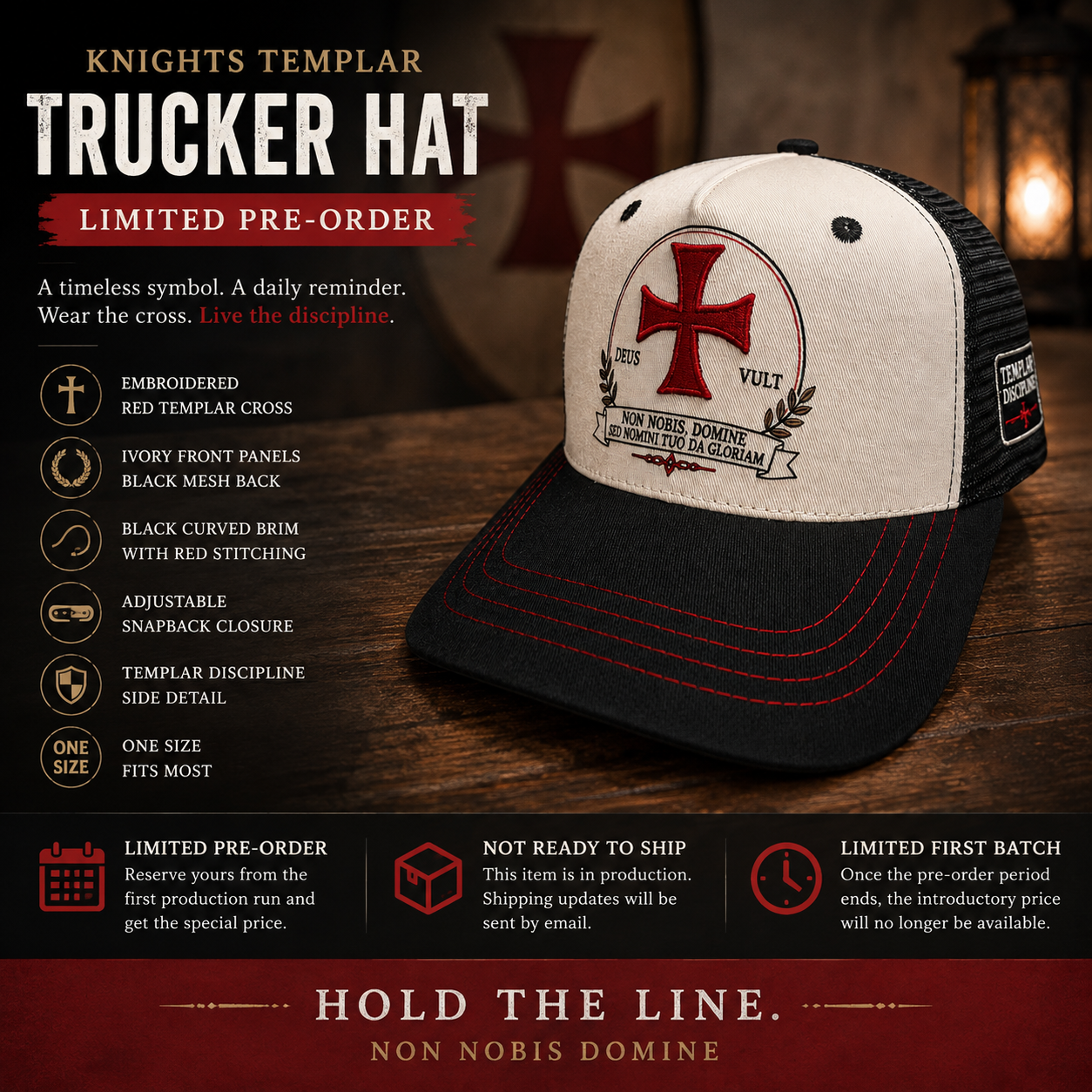 Knights Templar Trucker Hat – Limited Pre-Order Only 7 days