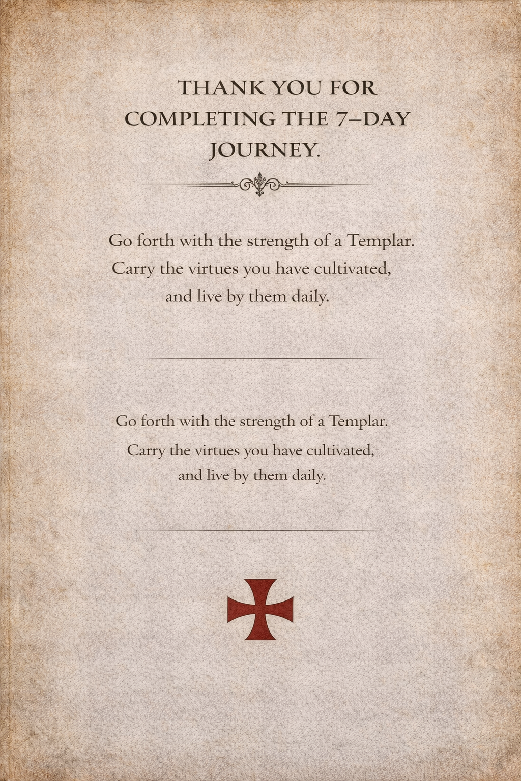 The Templar Discipline – 7 Day Workbook (PDF)
