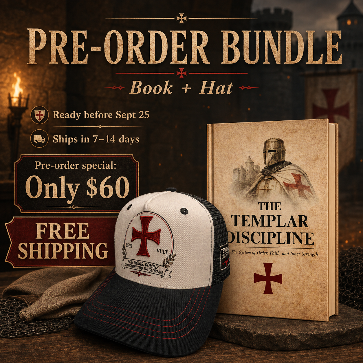 The Templar Discipline Pre-Order Bundle – Book + Trucker Hat
