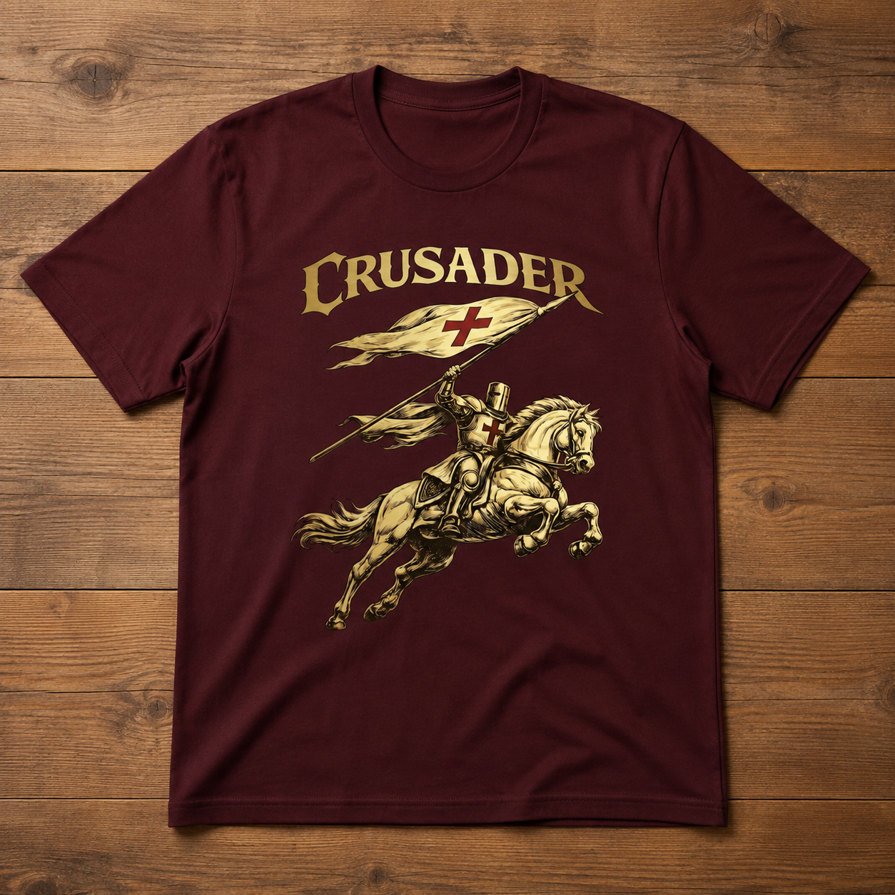 Crusader Knight T-Shirt – Hold the Line